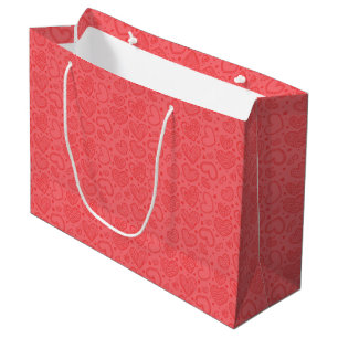 Grande Bolsa romántica de regalo rojo con corazón