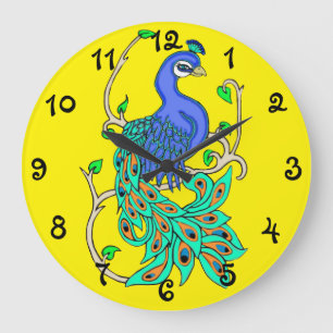 Grande Bonito Peacock Gran Reloj Redondo