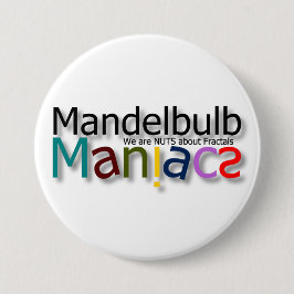 Grande, botón maniaco redondo de 3 pulgadas