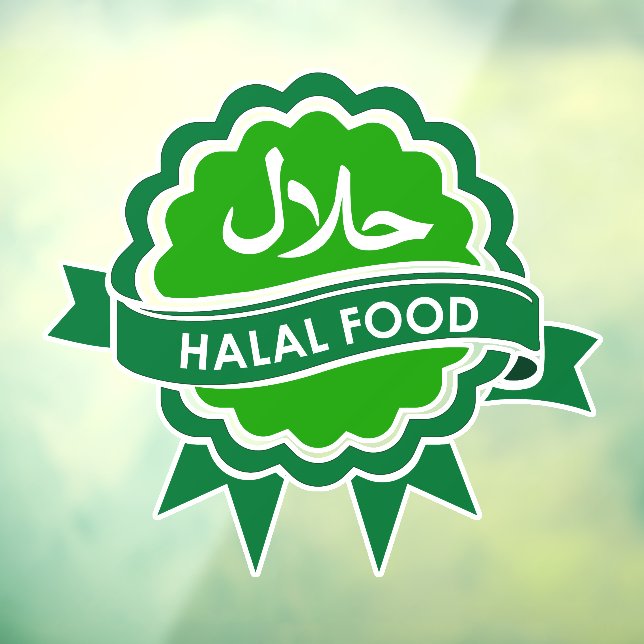 Grande Calcomanía de Ventana de Negocio Halal Verd (Hoja 3)