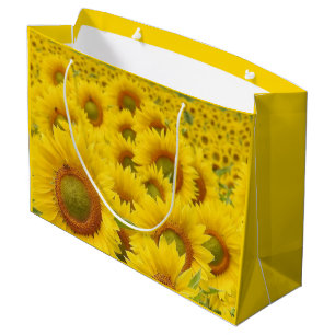 Grande Campo de girasoles Diseño Bolsa de Regalo
