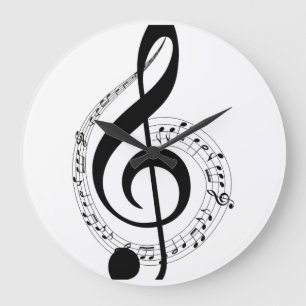 Grande Clef Reloj de acrílico redondo de 10,75"