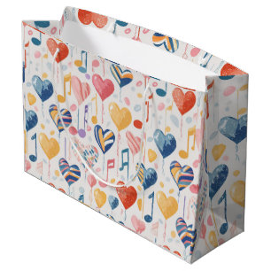 Grande Corazones musicales Bolsa de regalo
