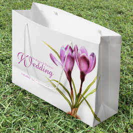 Grande Crocus morado acuarela arte boda bolsa de regalo