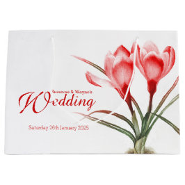 Grande Crocus rojo acuarela arte boda bolsa de regalo