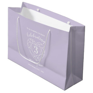 Grande Crystal Aniversario 3 años bolsa de regalo persona