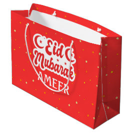 Grande Cute Bolsa De Regalo De Eid Mubarak Con Nombre Per