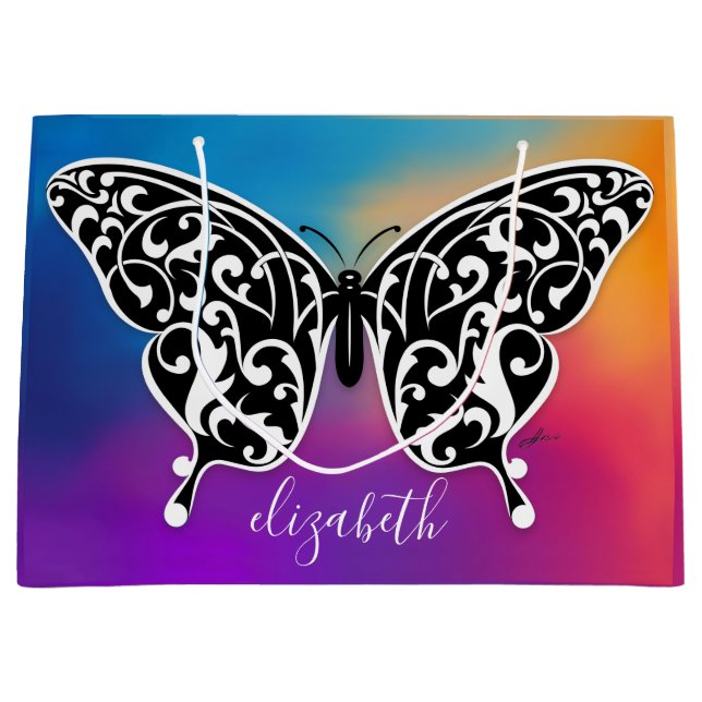 Grande Diseño de bolsa de regalo de mariposa elegante de  (Anverso)