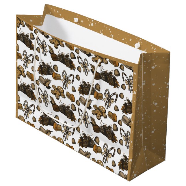 Grande Dulces Navideños - Coco (Sólido) Bolsa de Regalo G (Angulo Anverso)