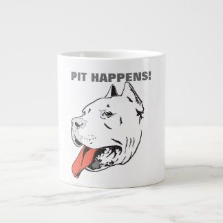 Grande El hoyo sucede taza de café enorme del pitbull