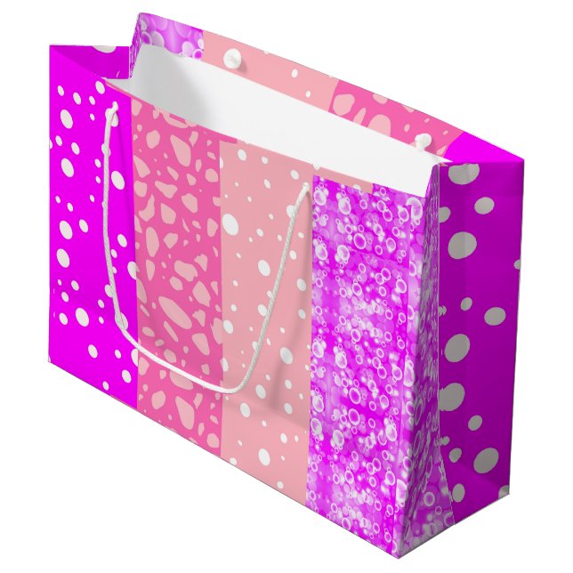 Grande Elegante bolsa de regalo Chica rosa floral estétic (Angulo Anverso)