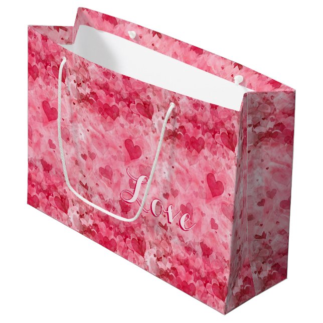 Grande Elegante Bolsa De Regalo Rosa Y Rojo (Angulo Anverso)