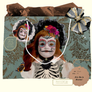 Grande Elegante Día de Muertos Bolsa de regalo