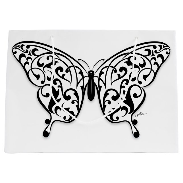 Grande Elegante diseño de bolsa de regalo para mariposa d (Anverso)