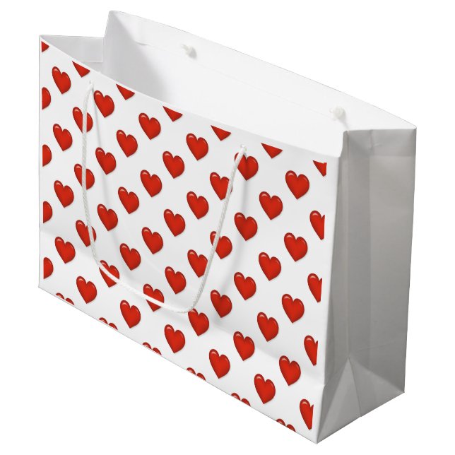 Grande Elegante Forma de Corazón Gran Bolsa de Regalo (Angulo Anverso)
