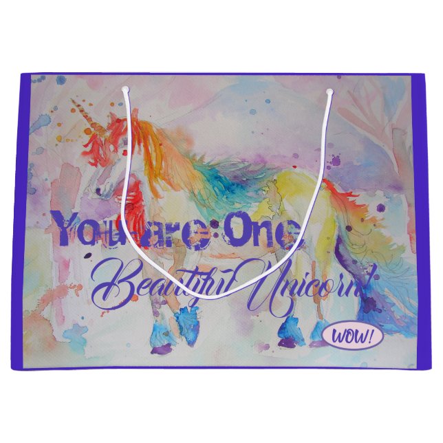 Grande ¡Eres Un Bonito Unicornio! Bolsa de regalo de cump (Anverso)