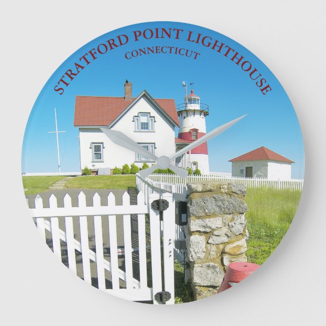 Grande Faro de Stratford Point Connecticut Reloj redondo (Anverso)