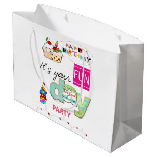 Grande Feliz cumpleaños regalo Bolsa Torta de DIVERSIÓN