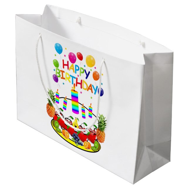 Grande Feliz cumpleaños Regalo Bolsa Velas de pasteles de (Angulo reverso)