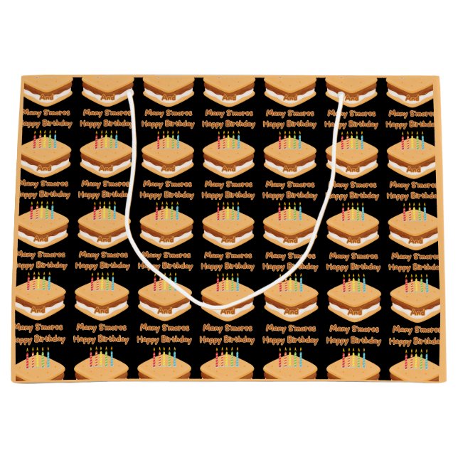 Grande Feliz Cumpleaños y Muchos S'mores Bolsa de Regalo  (Anverso)
