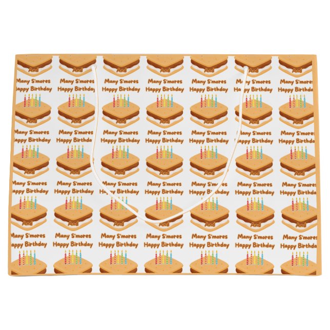 Grande Feliz Cumpleaños y Muchos S'mores Bolsa de Regalo  (Anverso)