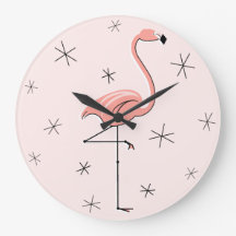 Flamingo Reloj rosa redondo