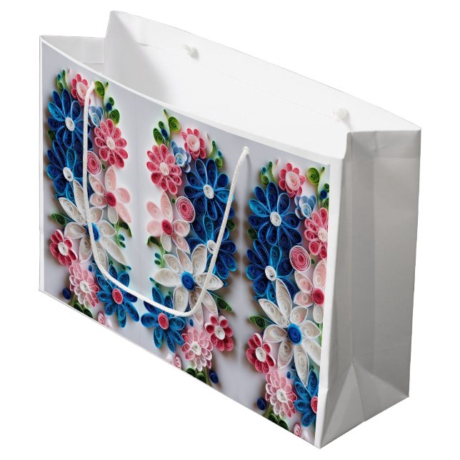 Grande Flores y maravillas: una bella bolsa de regalo sor (Angulo Anverso)