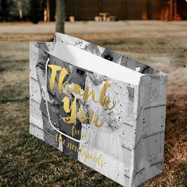 Grande Foto de boda personalizada Gracias Bolsa de regalo