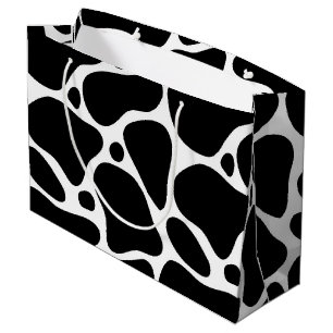 Grande Giraffe blanco y negro patrón gran bolsa de regalo