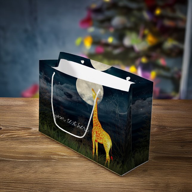Grande Giraffe y Luna | Bolsa de regalo para Personalizad (Subido por el creador)