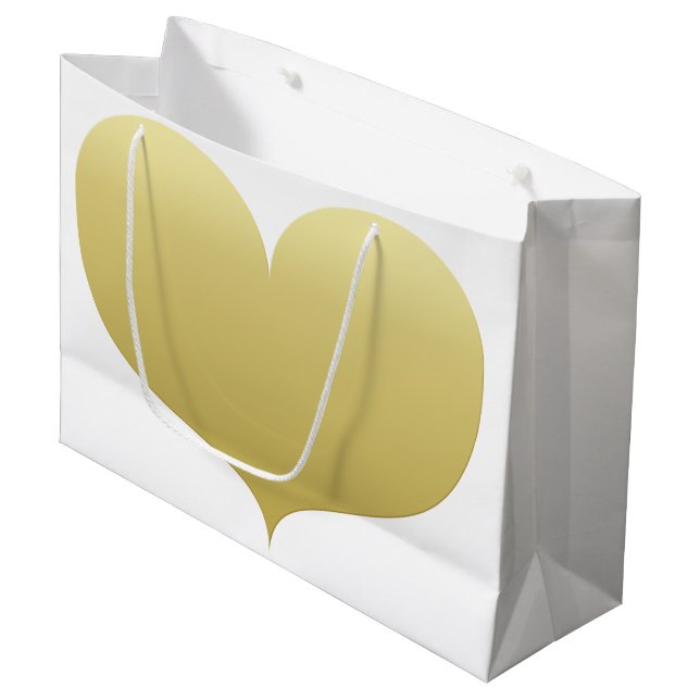 Grande Gran Corazón de Oro | Bolsa de regalo romántica (Angulo Anverso)
