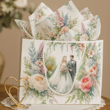 Hermosa Boda floral con bolsa de regalo de novia G
