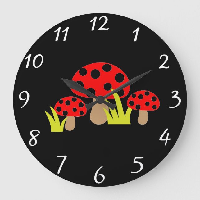 Grande Hongos Reloj redondo (Anverso)