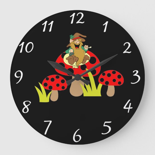 Grande Hongos Reloj redondo (Anverso)