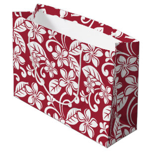 Grande ISLAND PLUMERIA (CARDINAL RED) Bolsa de regalo