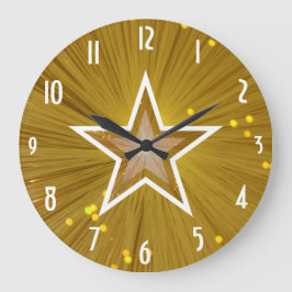 Grande " La estrella "del "oro numera" el reloj redondo