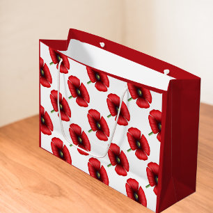 Grande Moda de flor de amapola roja Gran Bolsa de Regalo