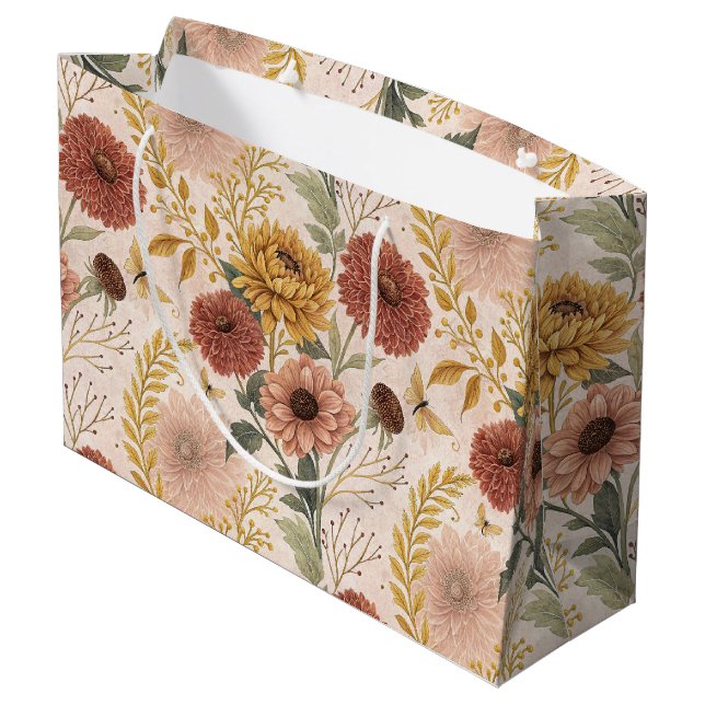 Grande Modelo de Bouquet de Otoño Gran Bolsa de Regalo (Angulo reverso)