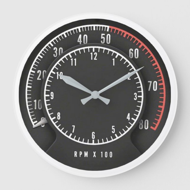 Grande Mopar - Cargador De Dodge Tic Toc Reloj Redondo (Anverso)