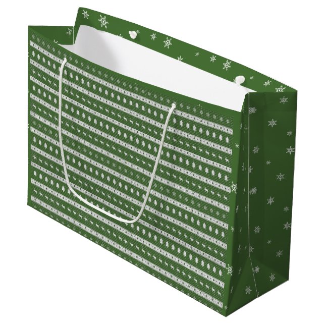 Grande Navidades feos Moda Bolsa de regalo verde (Angulo Anverso)