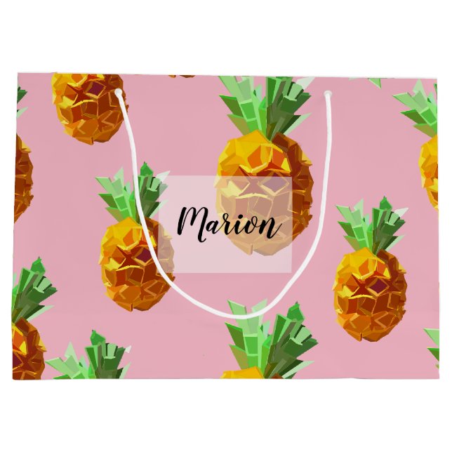Grande Nombre de la bolsa de regalo de las piñas (Reverso)