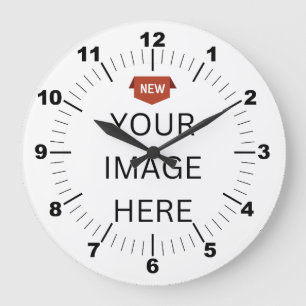 Grande ¡NUEVO! Reloj - Marco redondo de madera negra de 1