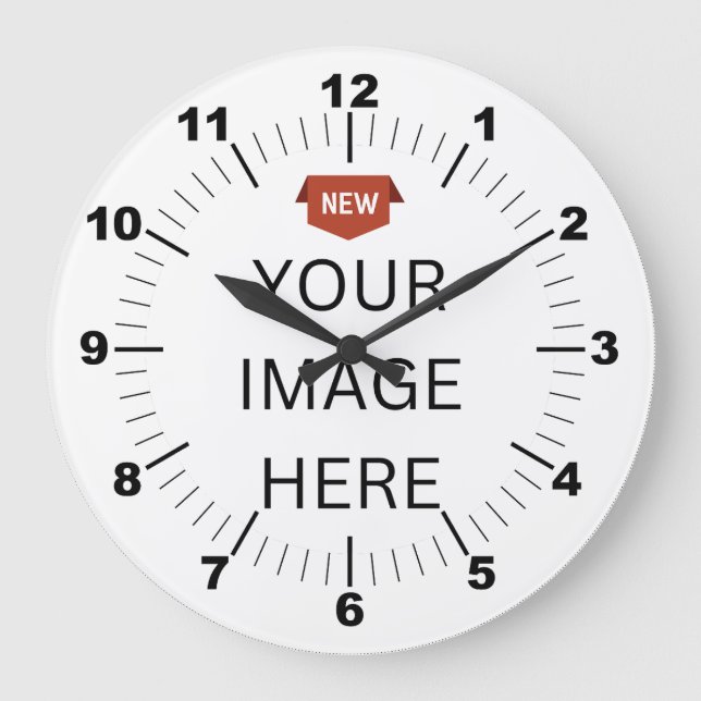 Grande ¡NUEVO! Reloj - Marco redondo de madera negra de 1 (Anverso)