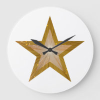 "Oro" Estrella reloj blanco redondo