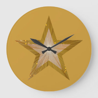 Grande Oro redondo del reloj de la estrella del "oro"