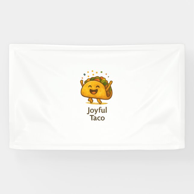 Grande pancarta de cumpleaños de Taco Fiesta | Tel (Horizontal)
