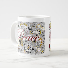Grande Paz y Shalom (en hebreo) - taza de café enorme