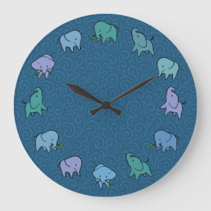 Grande Pequeños elefantes reloj redondo