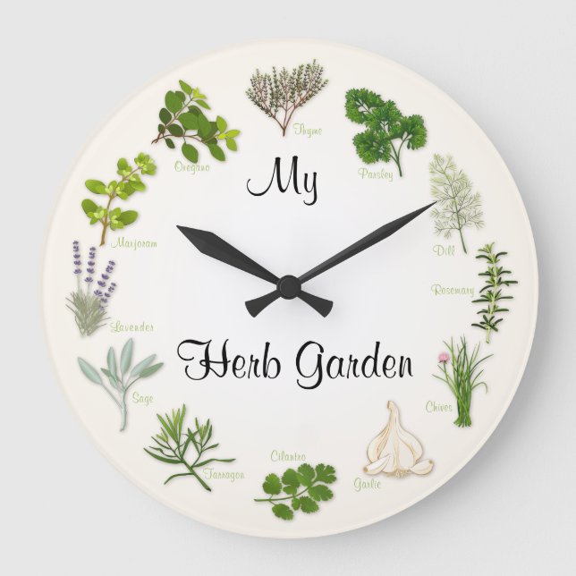 Grande Personalizar Tu Jardín de Hierba Reloj redondo (Anverso)
