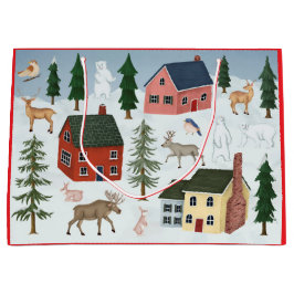 GRANDE PUEBLO DE LA BOLSA DE REGALO EN NIEVE